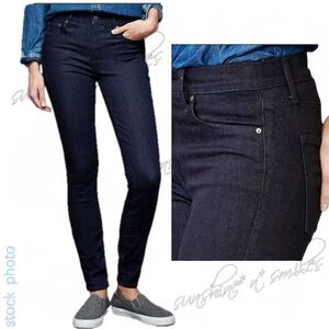 GAP 1969 True Skinny STRETCH Dark Rinse #415747 P.A.C.E. Jeans size 26S 26 SHORT